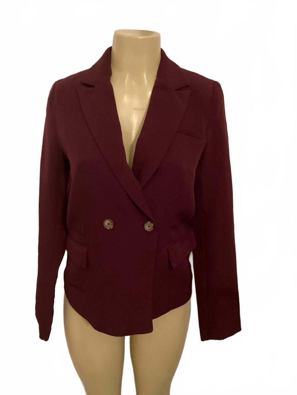 NWT The Drop Women's Burgundy Double-Breasted Blazer XXS